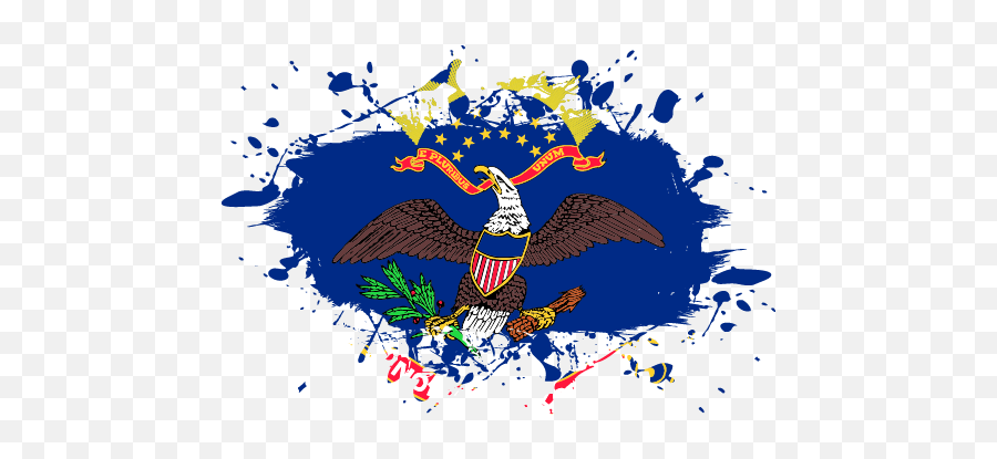 Vector Country Flag Of North Dakota - Ink Splat Vector Emoji,American Eagle Clipart