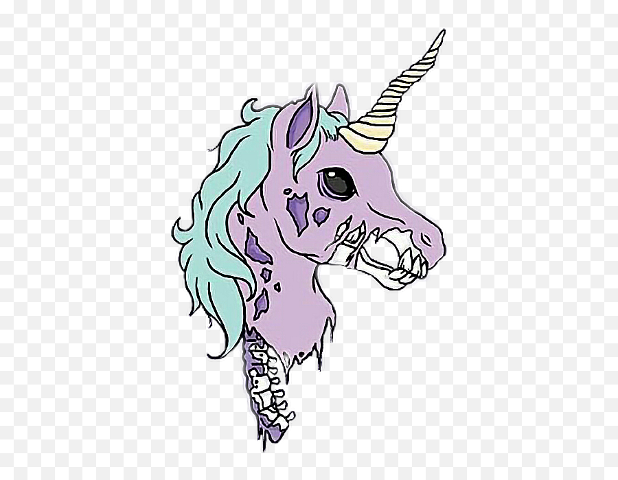 Zombie Unicornio Unicorn Tumblrfreetoedit - Unicornio Dibujos De Unicornios Zombies Emoji,Zombie Png