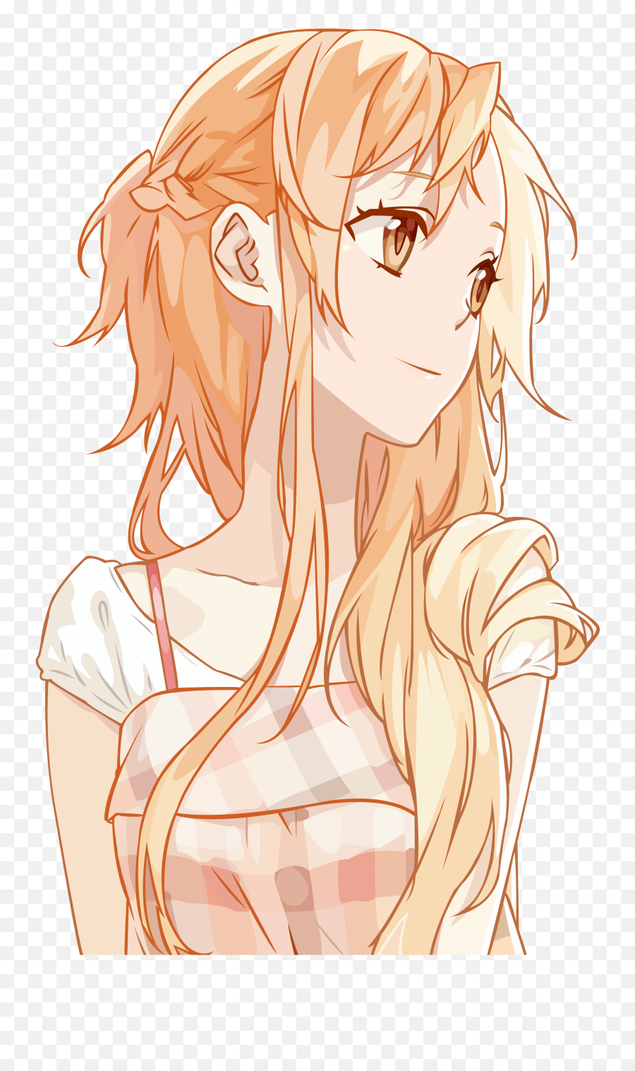 Download Asuna Yuuki Sword Art Online Anime Hair Orange Emoji,Asuna Transparent