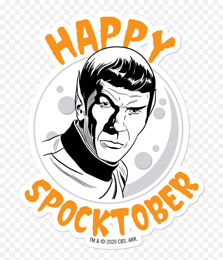 Star Trek The Original Series Happy Spocktober Die Cut Sticker - Hair Design Emoji,Cbs Star Trek Logo