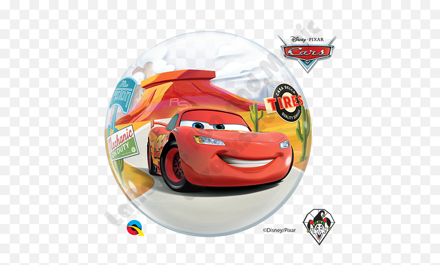 22 Inch Disney - Pixar Lightning Mcqueen U0026 Mater Bubble Balloon Qualatex 1ct Balloon Cars Disney Emoji,Disney Pixar Logo