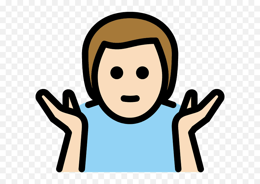 Man Shrugging Emoji Clipart - Blåvandshuk,Shrug Emoji Png