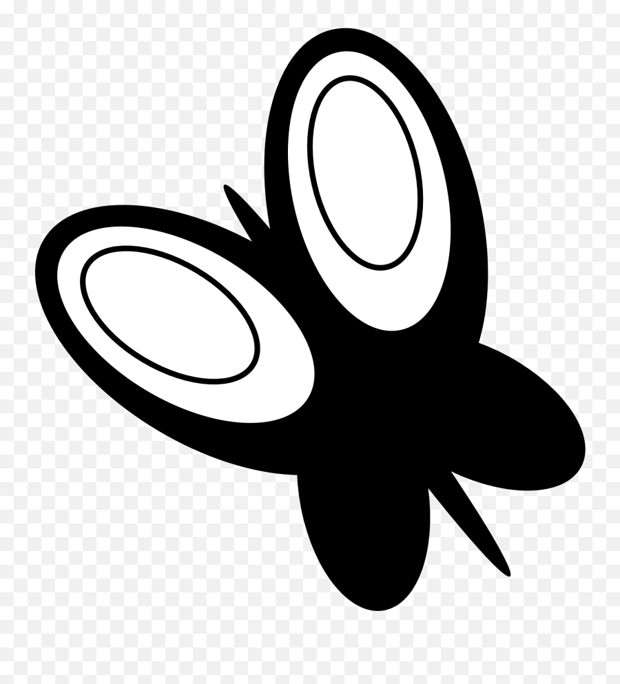 Butterfly 67 Black White - Three Flowers Clipart White And Black Emoji,White Clipart