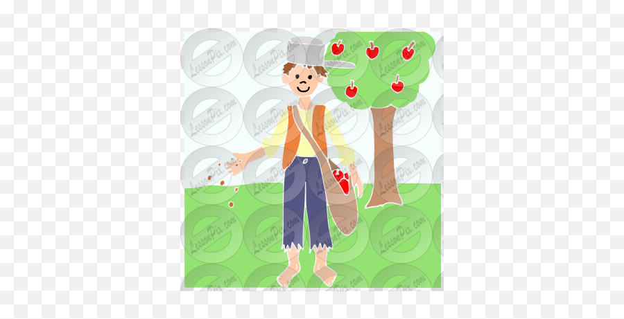 Johnny Appleseed Stencil For Classroom - Happy Emoji,Johnny Appleseed Clipart