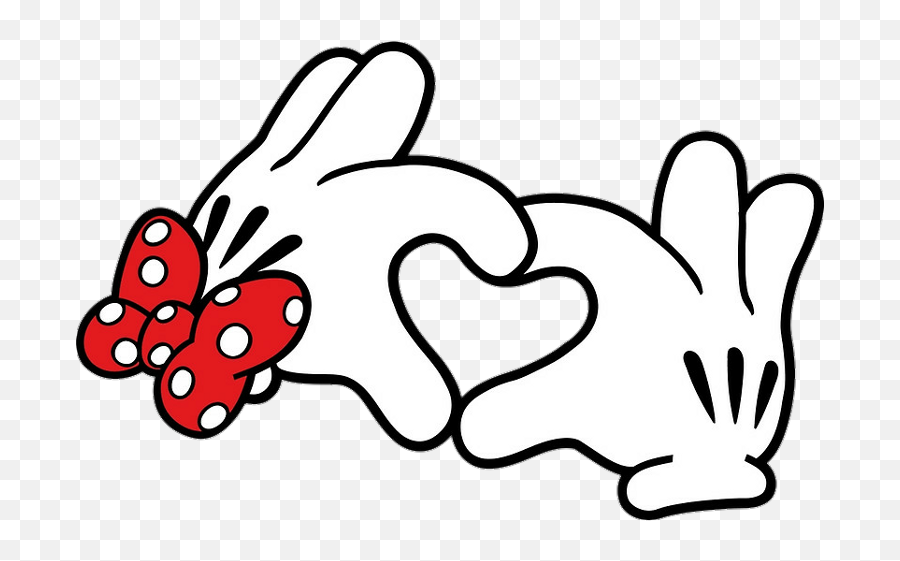 Mickey Mouse Minnie Mouse Hand Heart T - Shirt Mickey And Mickey E Minnie Love Png Emoji,Mickey Mouse Black And White Clipart