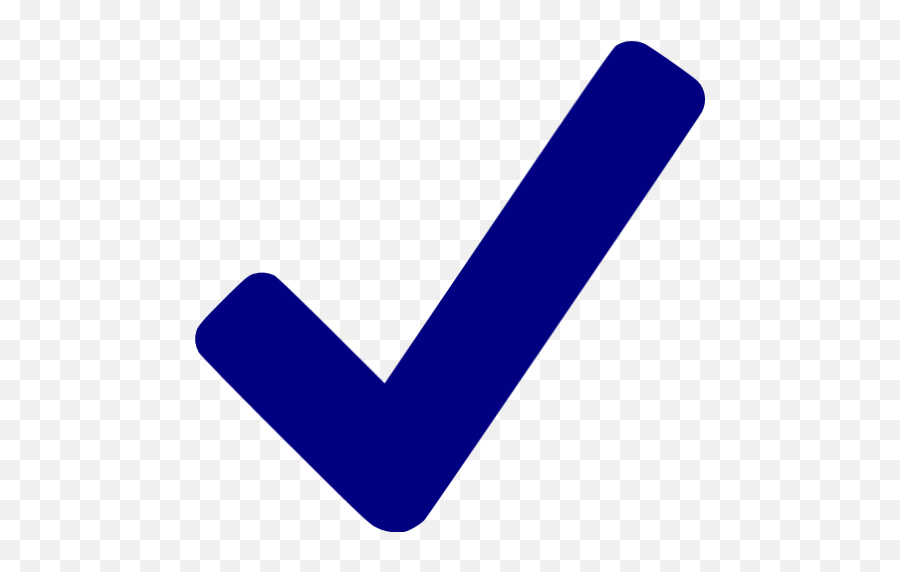 Navy Blue Checkmark Icon - Blue Check Mark Emoji,Checkmark Transparent Background
