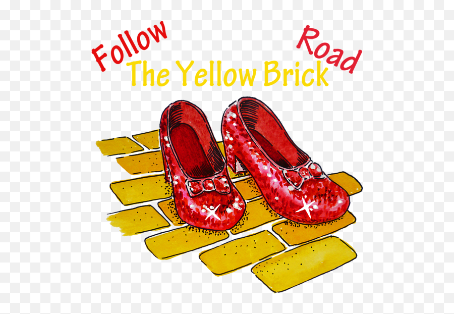 Yellow Brick Road Ruby Slippers Wizard - Art Wizard Of Oz Red Shoes Emoji,Yellow Brick Road Png