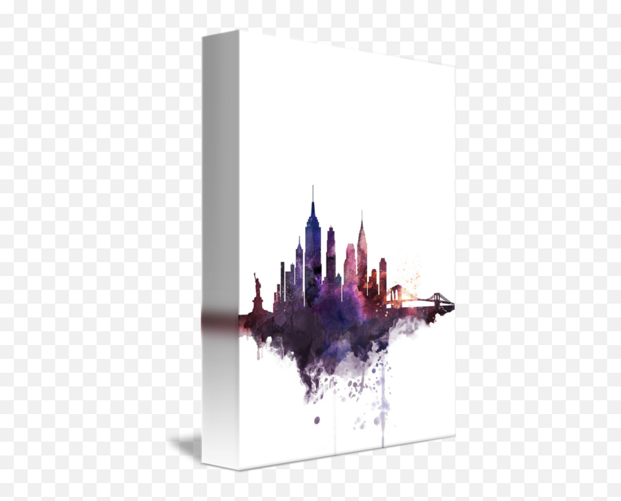 New York City Watercolor Cityscape By Circle Art Emoji,New York City Skyline Png