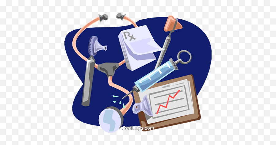 Stethoscope With Syringe And Clipboard Royalty Free Vector Emoji,Stethascope Clipart