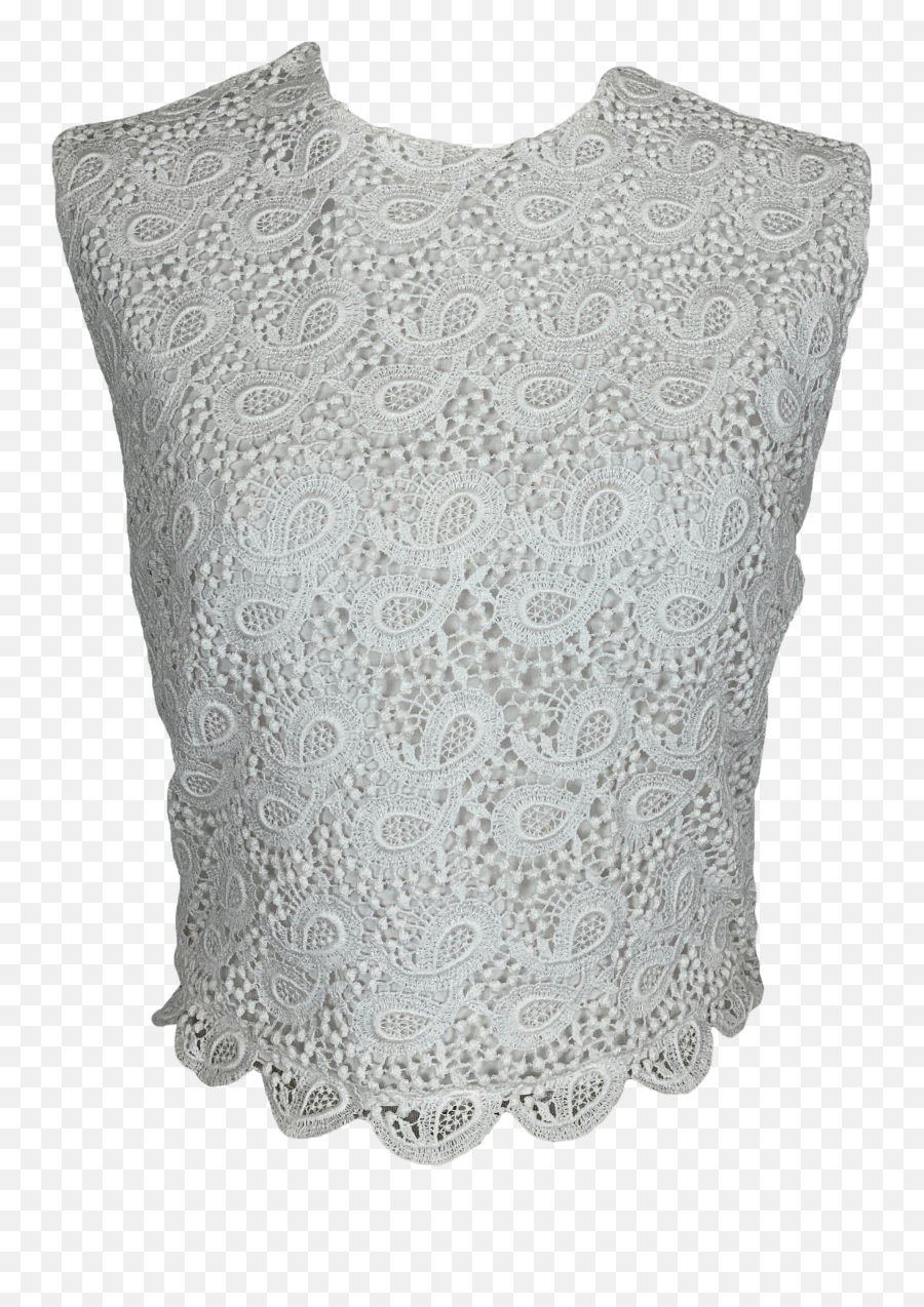 White Lace Shell Top Emoji,White Lace Png