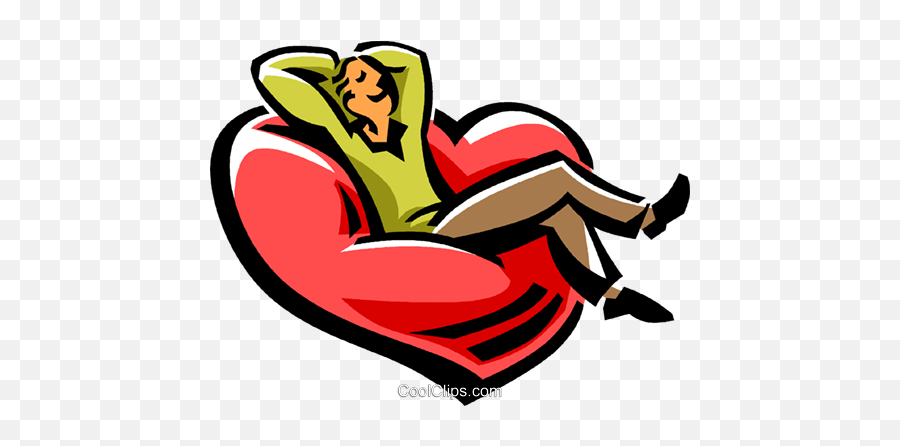 Man Relaxing In A Heart Shaped Chair Royalty Free Vector Emoji,Heart Shaped Clipart