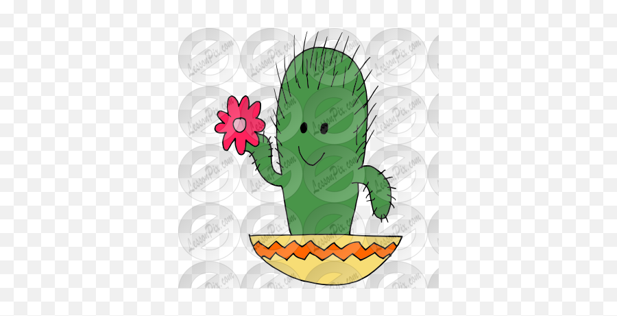 Happy Cactus Picture For Classroom Therapy Use - Great Happy Emoji,Cactus Clipart