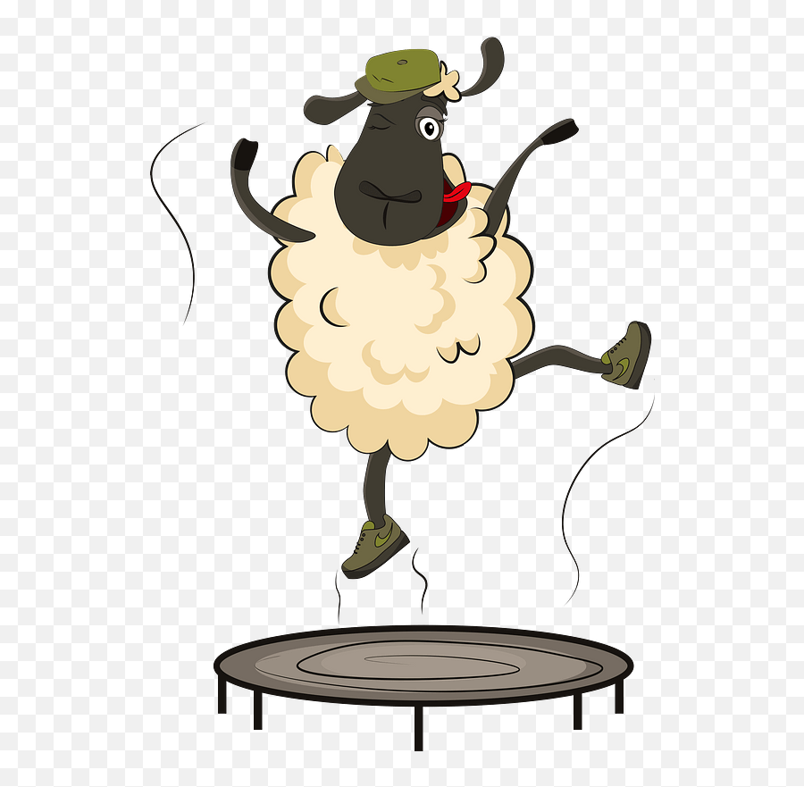 Sheep And Trampoline Clipart - Trampoline Emoji,Trampoline Clipart