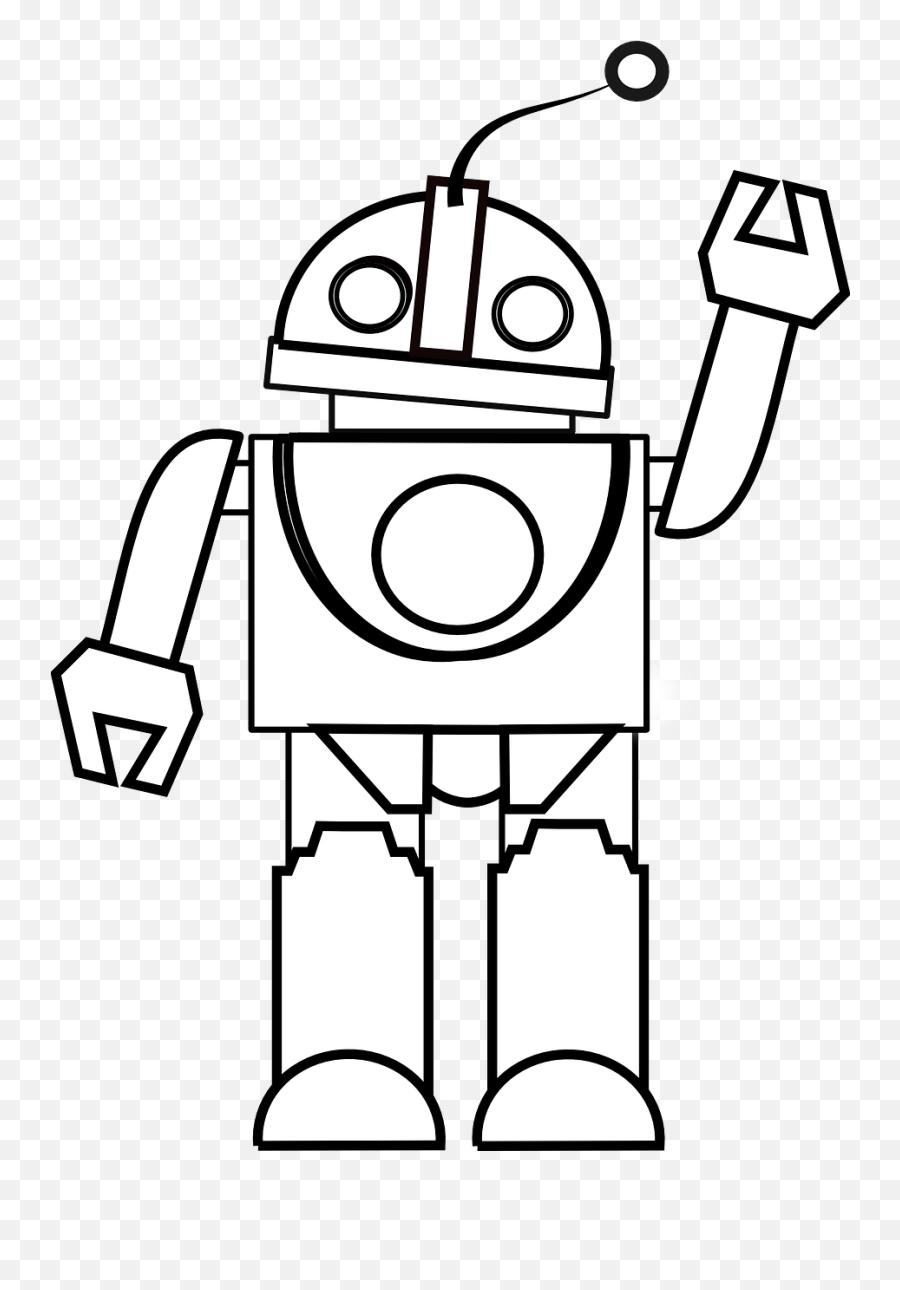 Toy Clipart Black And White - Robot Clipart Black And White Emoji,Robot Clipart