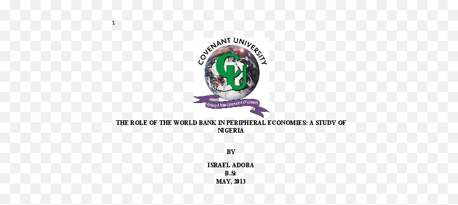 Pdf The Role Of The World Bank In Peripheral Economies A - Covenant University Emoji,Word Bank Logo
