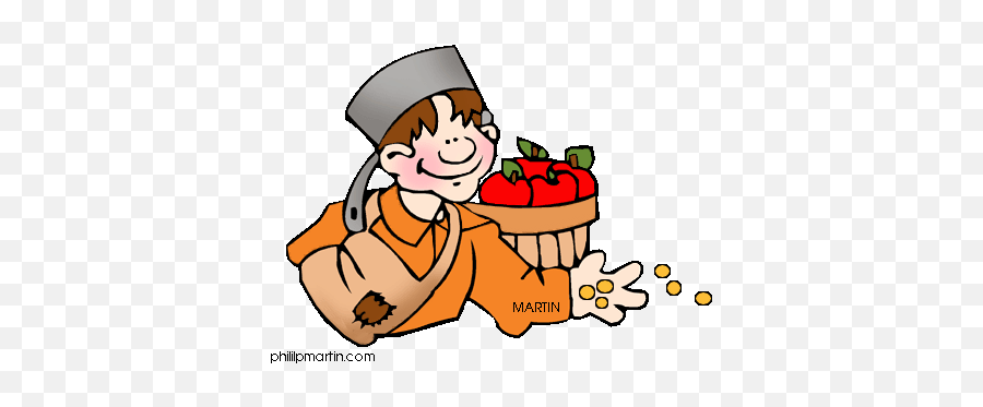 Clip Art Of Johnny Appleseed - Transparent Johnny Appleseed Clipart Emoji,Johnny Appleseed Clipart