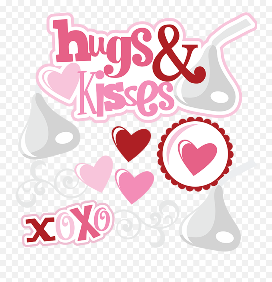 Thanks Clipart Hug Kiss Thanks Hug Valentines - Kisses And Hugs Png Emoji,Thanks Clipart