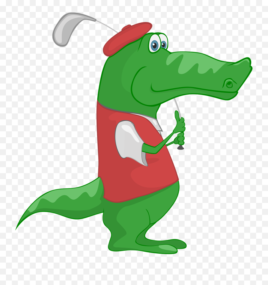 Play Golf Clipart - Golfing Alligator Clipart Emoji,Golf Clipart