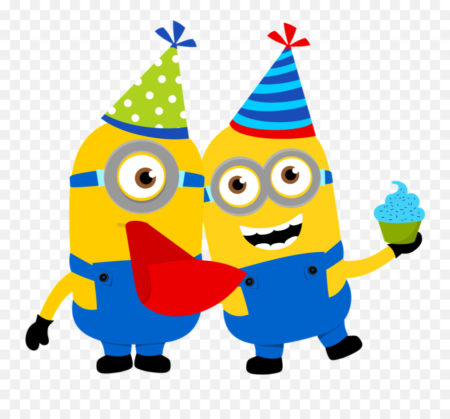Download Transparent Minion Png Image - Minion With Birthday Party Clipart Minion Emoji,Birthday Hat Png