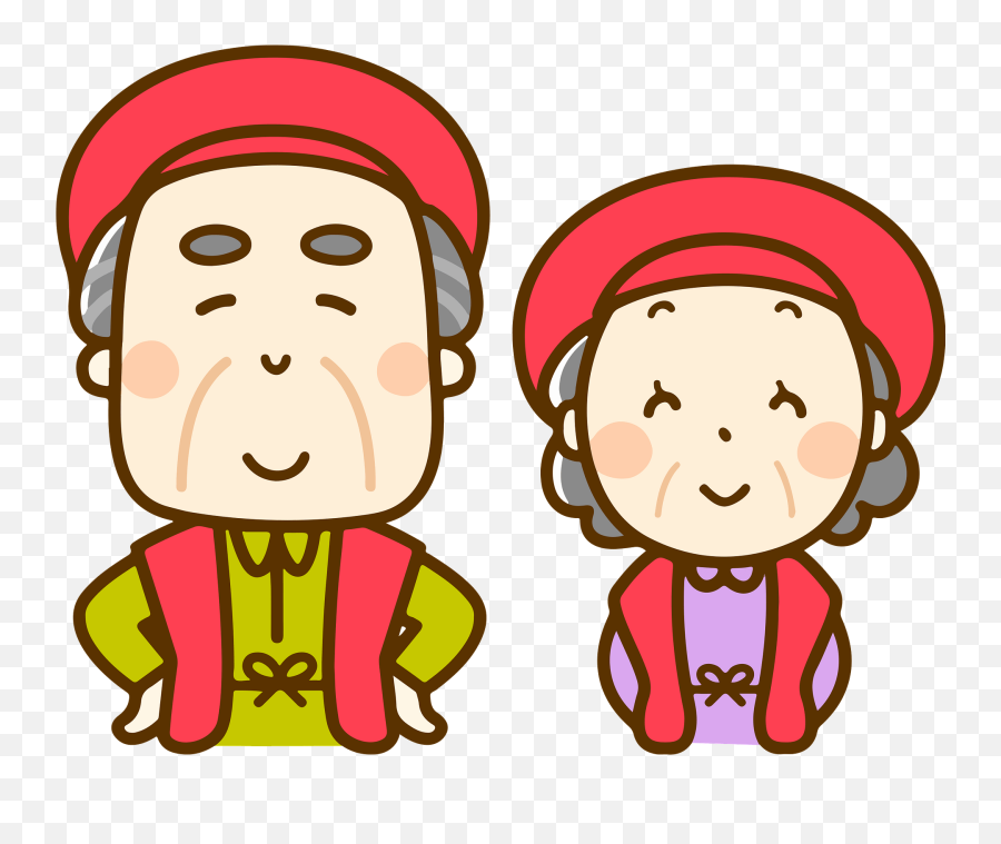 Old Couple Kanreki Emoji,60th Birthday Clipart