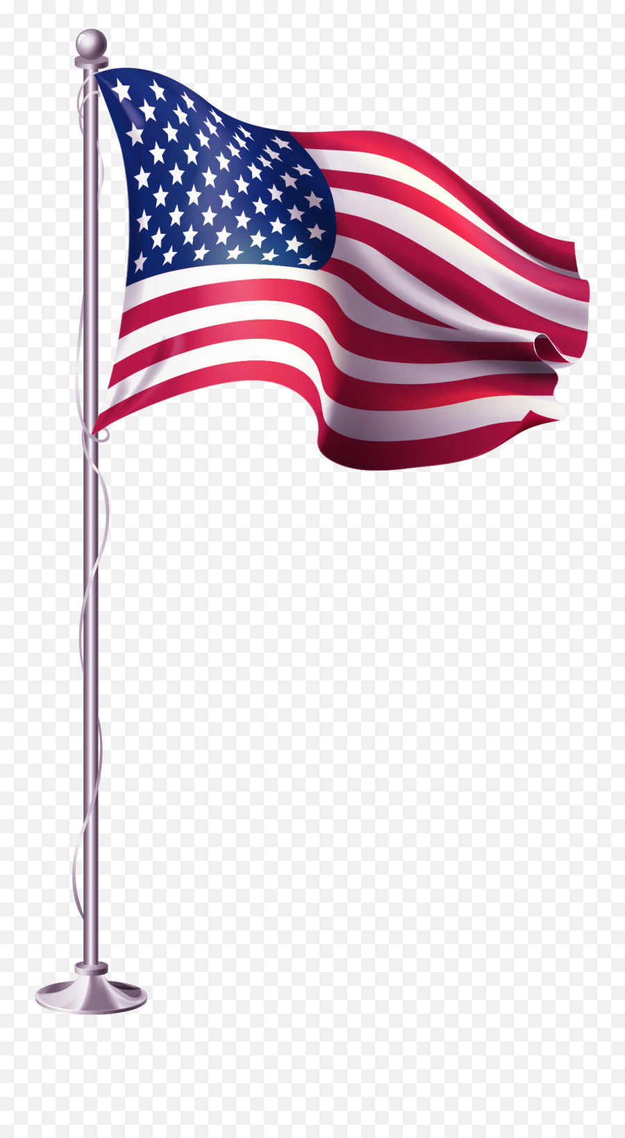 United States Flag Png Image Free - American Flag Pole Png Emoji,Usa Flag Png