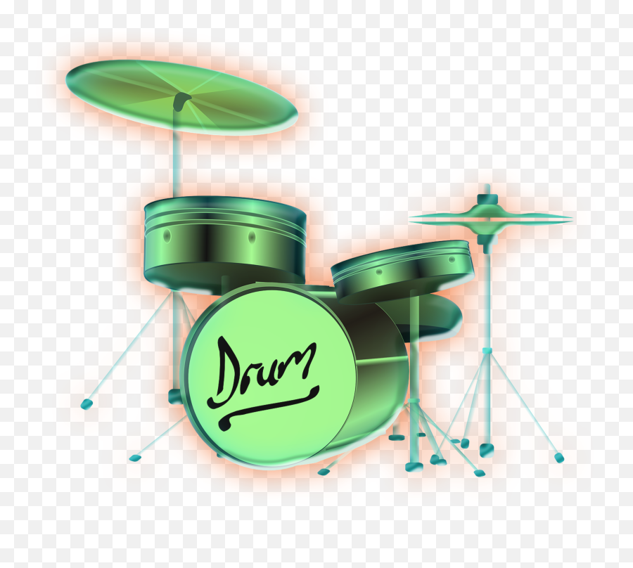 Download Glowing Musical Instrument Png - Drums Png Image Emoji,Drumset Clipart