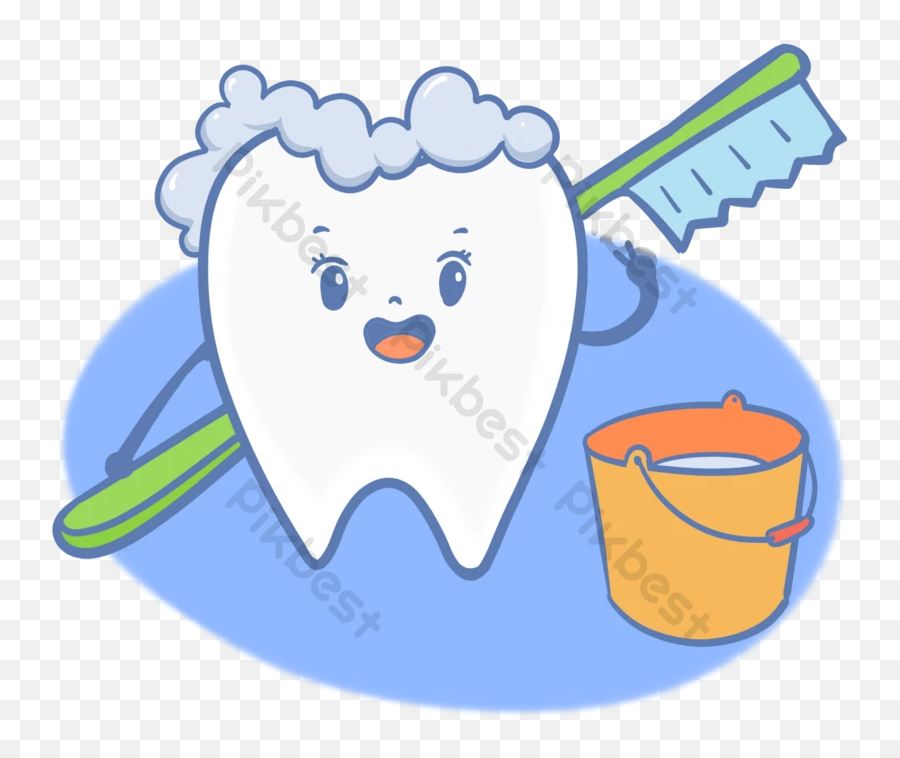 Cartoon Tooth Cute Tooth Toothbrush Png Images Psd Free - Cepillado De Dientes Animdo Animado Emoji,Brushing Teeth Clipart