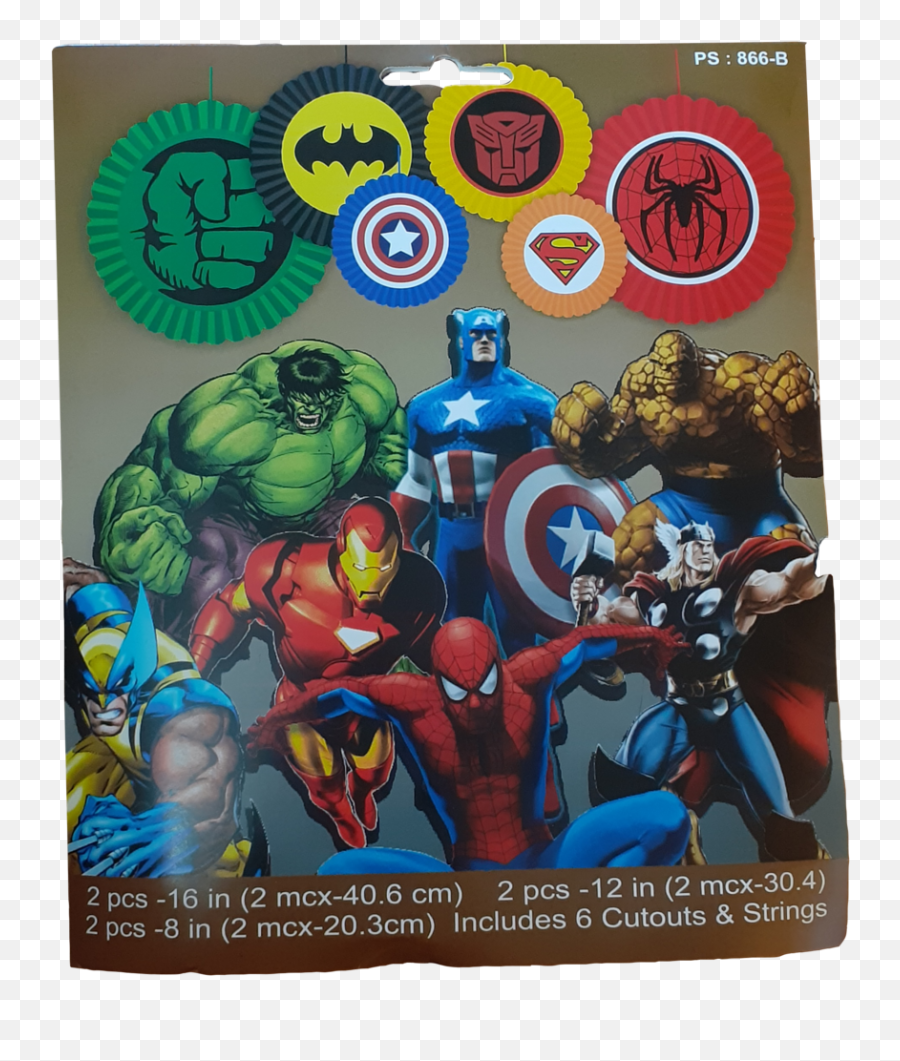 Superhero Avenger Logo Paper Fans For Birthday Theme Party Decoration Pack Of 6pcs - Captain America Emoji,Superhero Logo