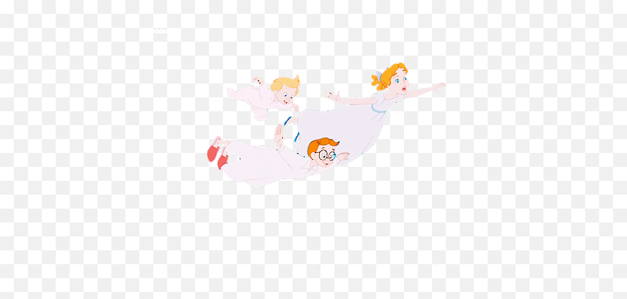 Animated Gif About Disney In Peer Pan - Flying Wendy Darling Transparent Emoji,Disney Logo Gif