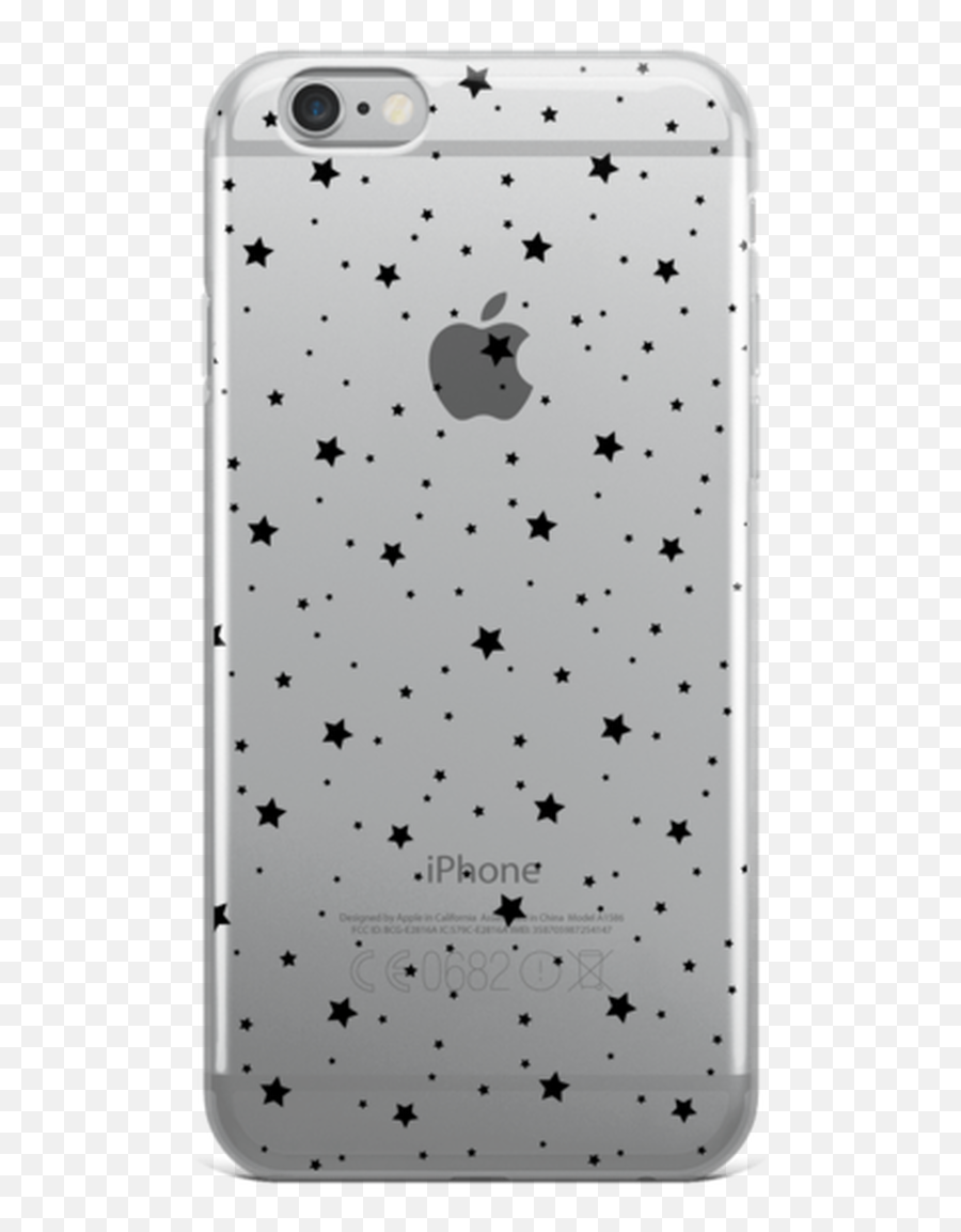Black Star Pattern Transparent Iphone Case - Mobile Phone Case Emoji,Black Star Transparent