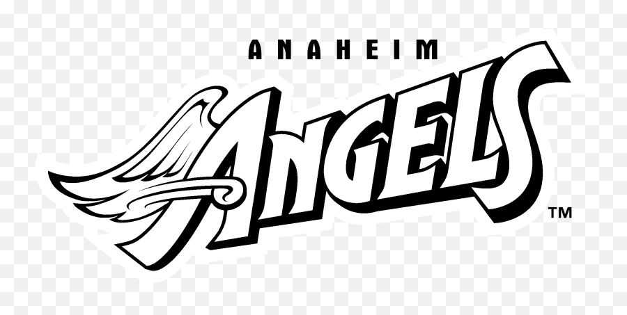 Anaheim Angels Logo Black And White - Angels Emoji,Anahiem Angels Logo