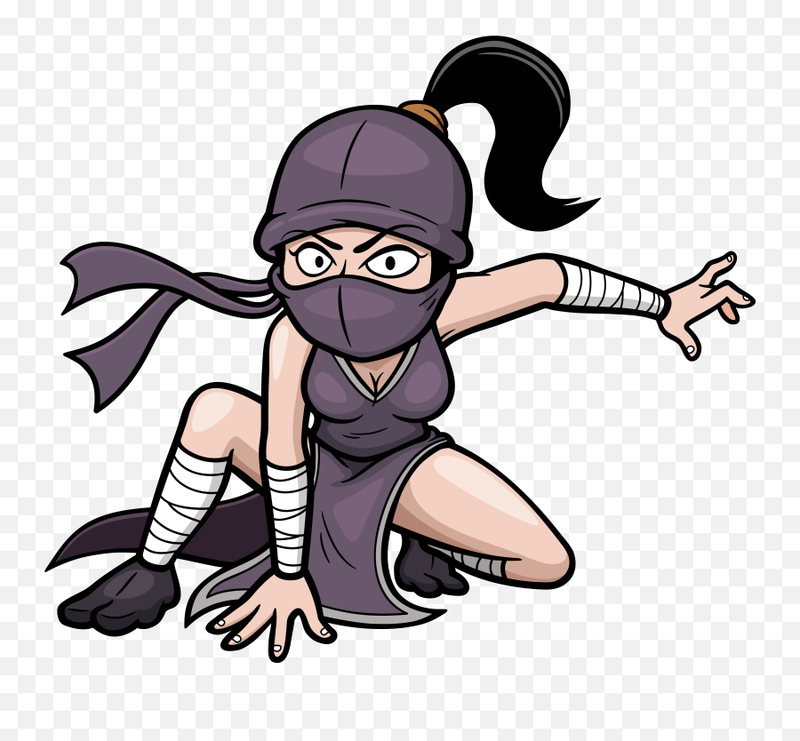 Ninja Girls Drawing - Ninja Girl Cartoon Emoji,Ninja Transparent