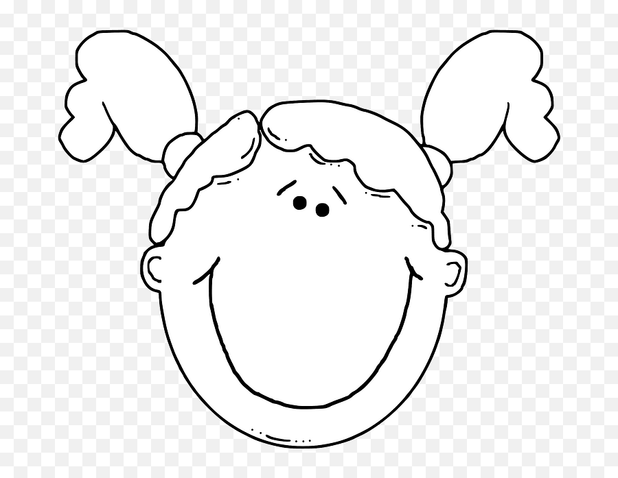 Kid Face Clipart Black And White - Clip Art Girl Color Emoji,Face Clipart