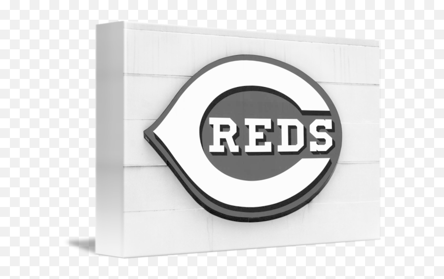 Cincinnati Reds Sign In Black And White - Cincinnati Reds Emoji,Cincinnati Reds Logo