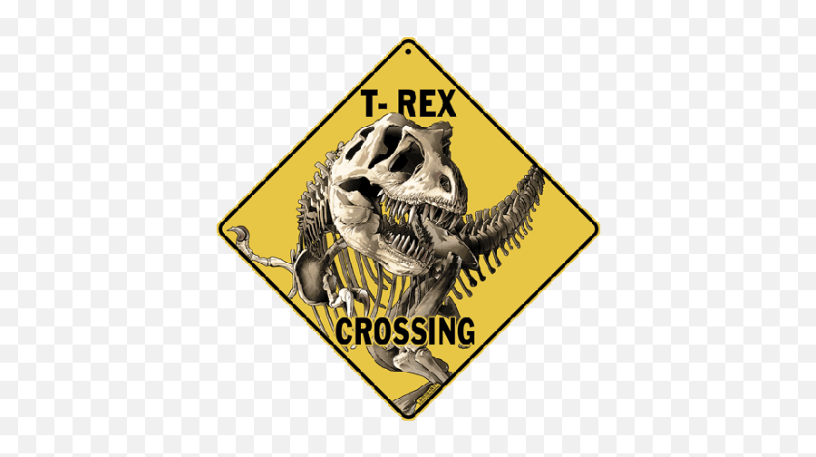 T - Rex Dinosaur Crossing Sign Emoji,T-rex Png