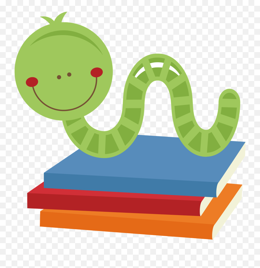Cute Book Worm Clipart - Clip Art Bookworm Png Emoji,Worm Clipart