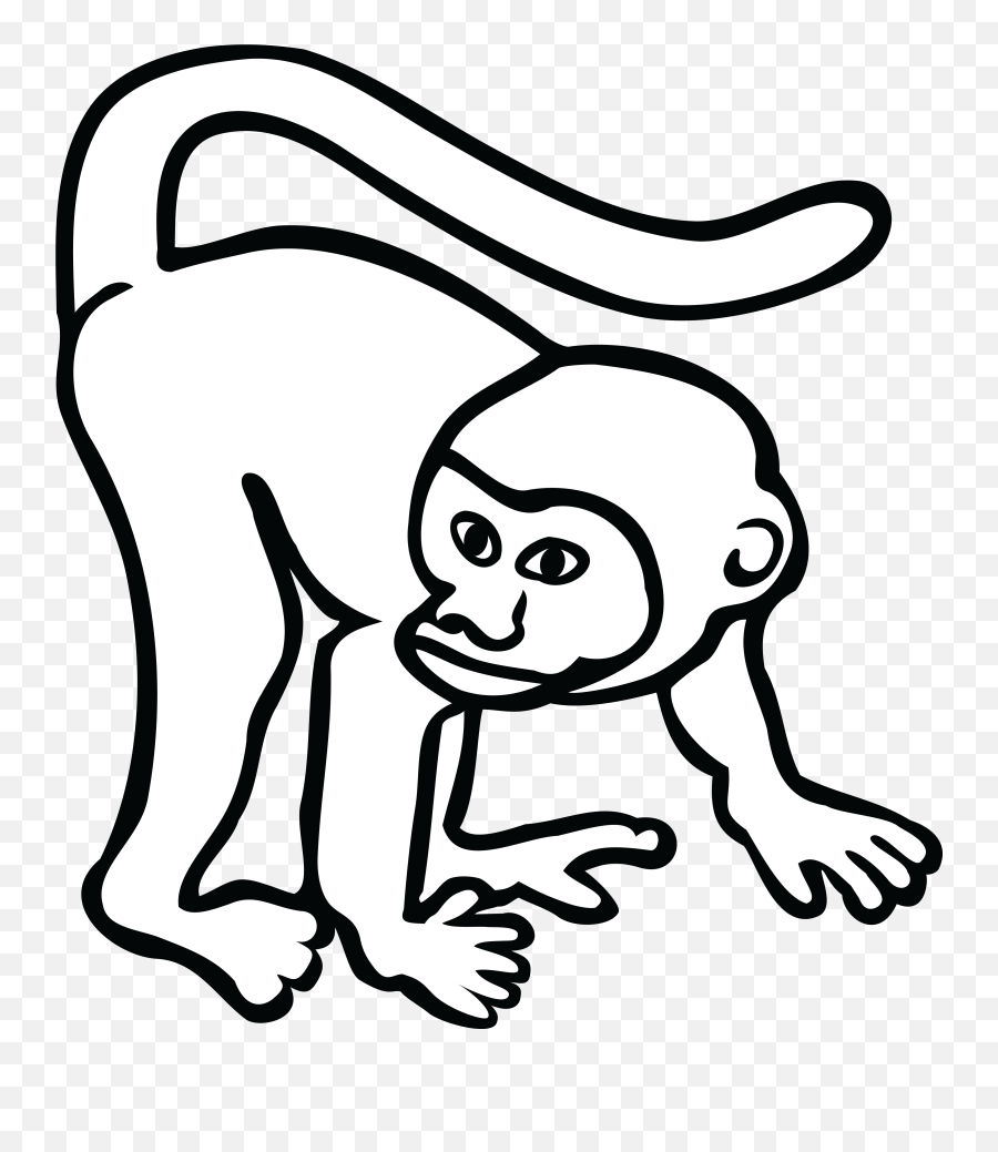 Thumb Image - Monkey Clipart Black And White Png Transparent Emoji,Monkey Clipart Images