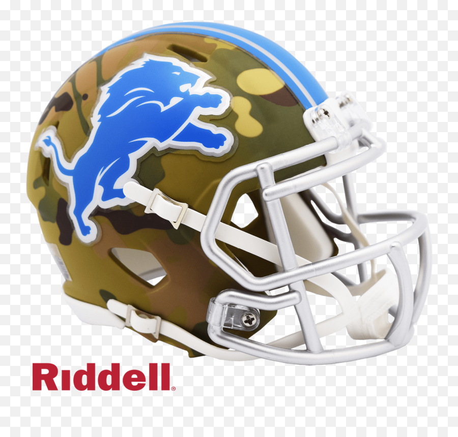 Detroit Lions - Camo Alternate Speed Riddell Mini Football Red Wings Emoji,Detroit Lions Logo