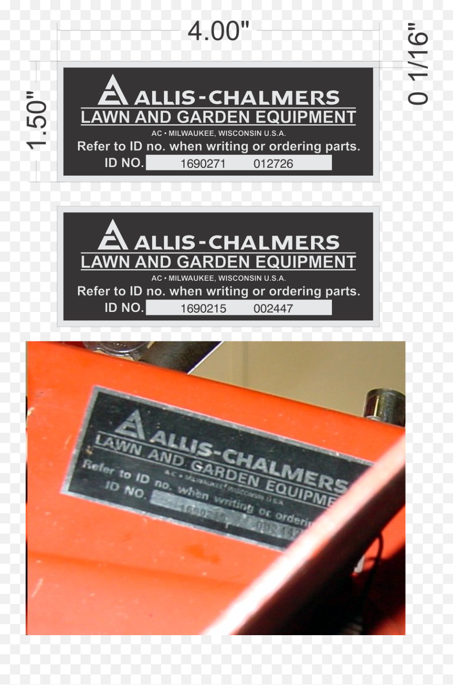 Allis Chalmers Deck Id Tag - Language Emoji,Allis Chalmers Logo