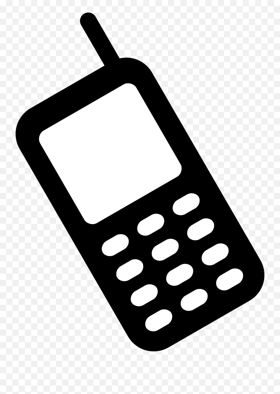 Mobile Phone Clipart Transparent Png - Mobile Clipart Black And White Emoji,Cell Phone Clipart