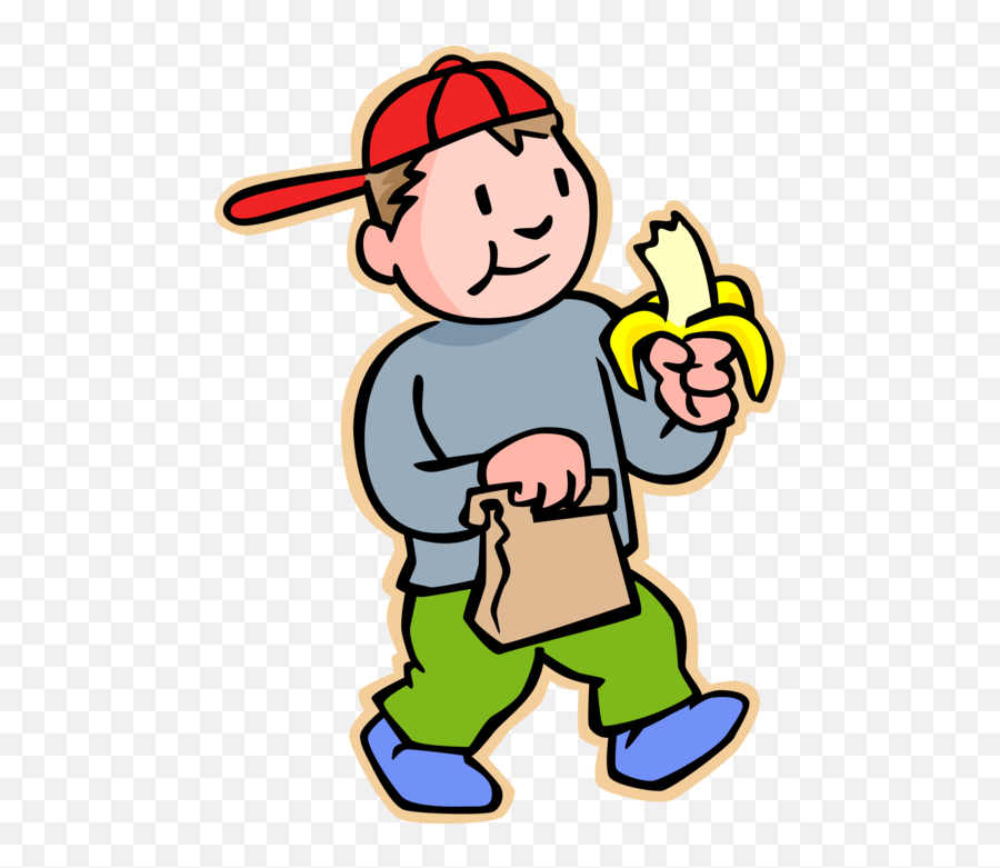 Banana Clipart - Kid Eating Banana Cartoon Emoji,People Eating Png