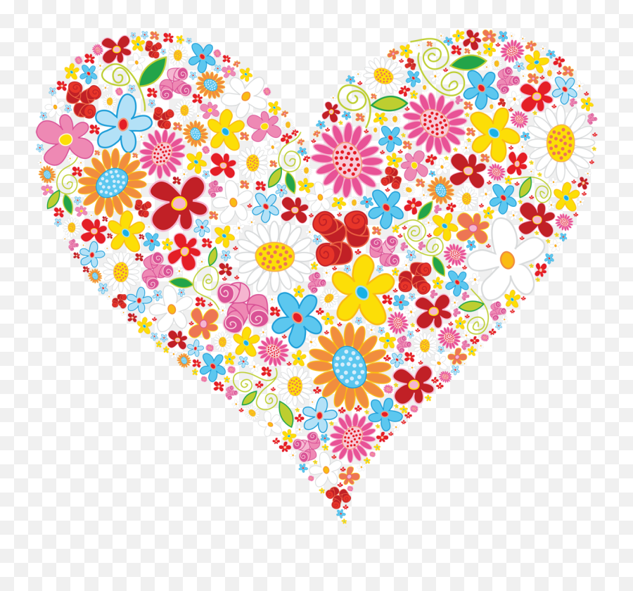 Heart Flower Vector Png Transparent - Flower Clipart Heart Emoji,Heart Clipart
