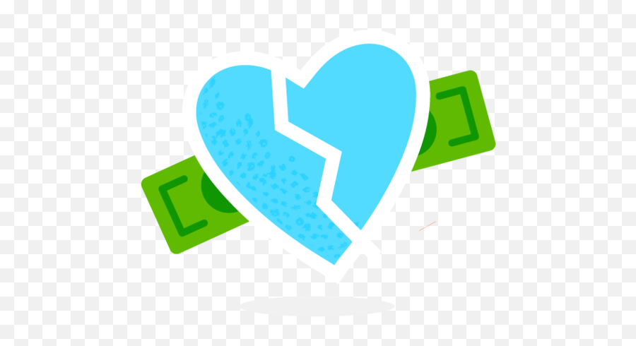 Broken Heart Money Illustration Clipart - Full Size Clipart Heart Broken Money Png Emoji,Broken Heart Clipart