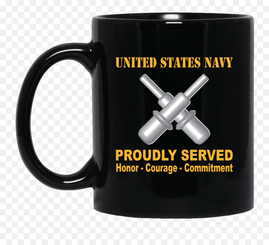 Us Navy Gunneru0027s Mate Navy Gm Proudly Served Black Mug 11 Emoji,Gunners Mate Logo