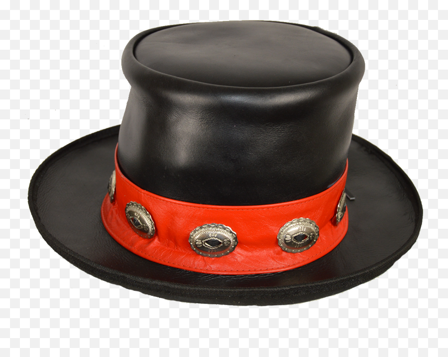 Mens Black Leather Mad Hatter Top Hat - Costume Hat Emoji,Top Hat Transparent