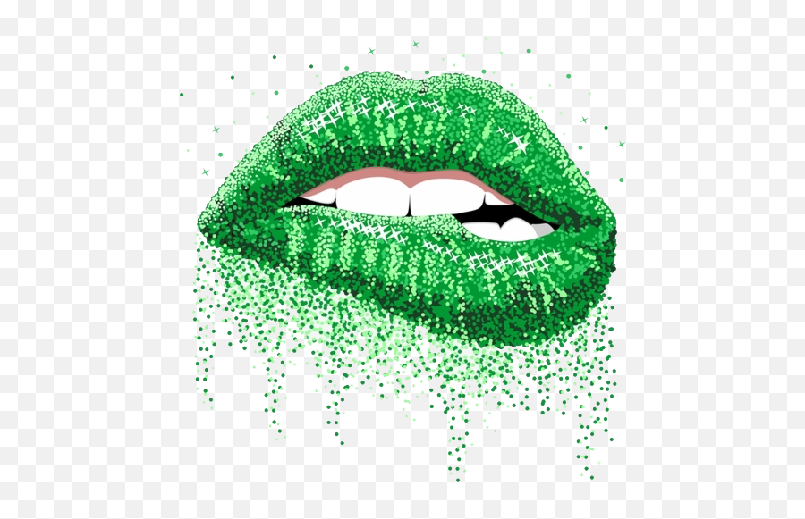 Glitter Lips Png High - Green Glitter Lips Png Emoji,Lips Png