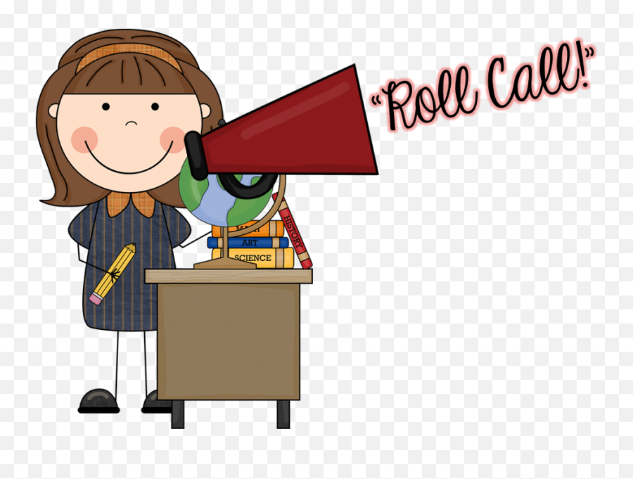 Hallway Clipart Roll Call - Classroom Attendance Attendance Clip Art Emoji,Attendance Clipart