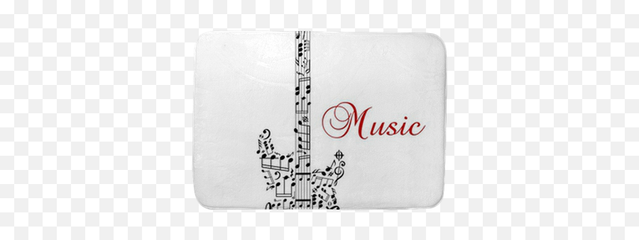Guitar Silhouette With Musical Notes Bath Mat U2022 Pixers - We Live To Change Emoji,Guitar Silhouette Png
