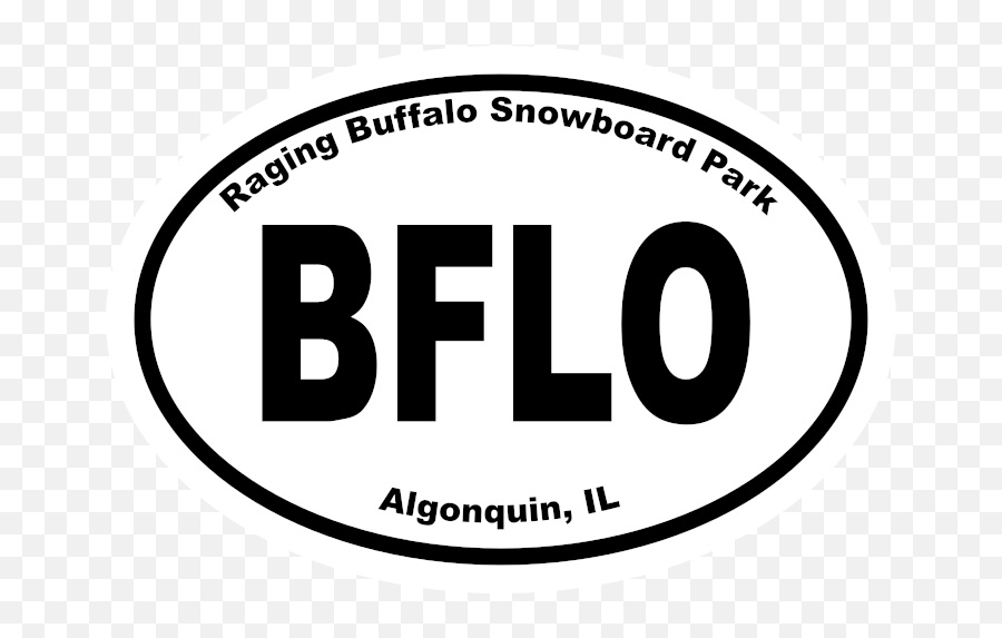 Raging Buffalo Snowboard Park Oval Sticker - Dot Emoji,Snowboard Clipart