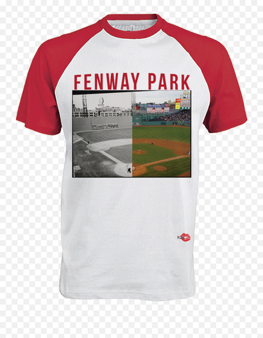 Fenway Park Boston Kiss - Two Tone T Shirt Green And White Emoji,Fenway Park Logo